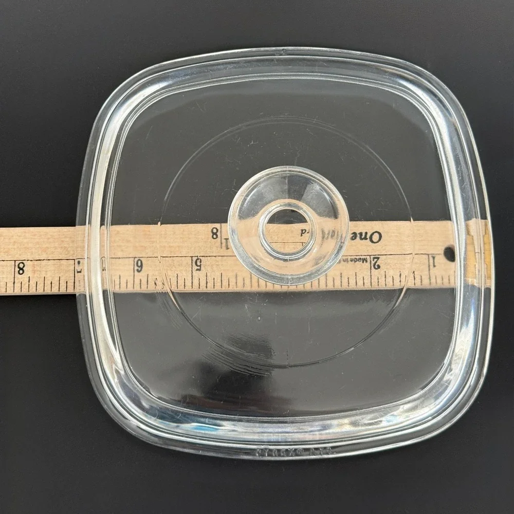 Vintage Pyrex 50 Square Glass Replacement Lid Clear Casserole Dish Cover